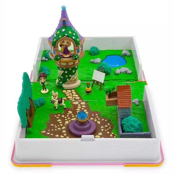 Disney Parks Tangled Princess Rapunzel Flynn Pascal Storybook Castle Playset NEW - Picture 1 of 5